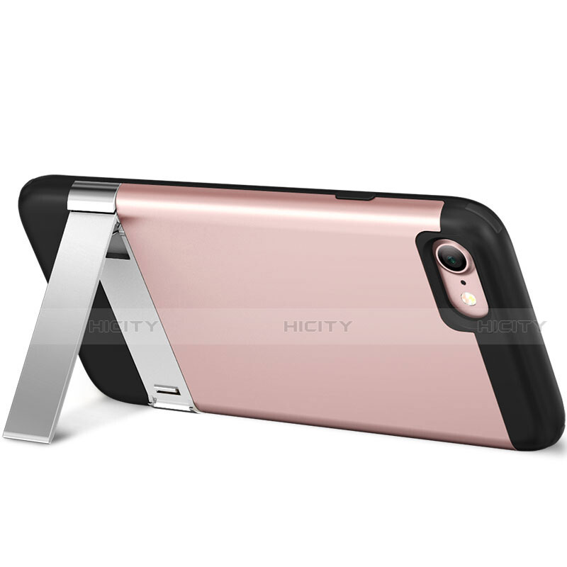 Carcasa Silicona Goma con Soporte para Apple iPhone SE (2020) Rosa