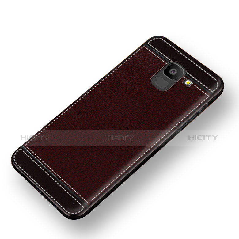 Carcasa Silicona Goma de Cuero W01 para Samsung Galaxy On6 (2018) J600F J600G Rojo