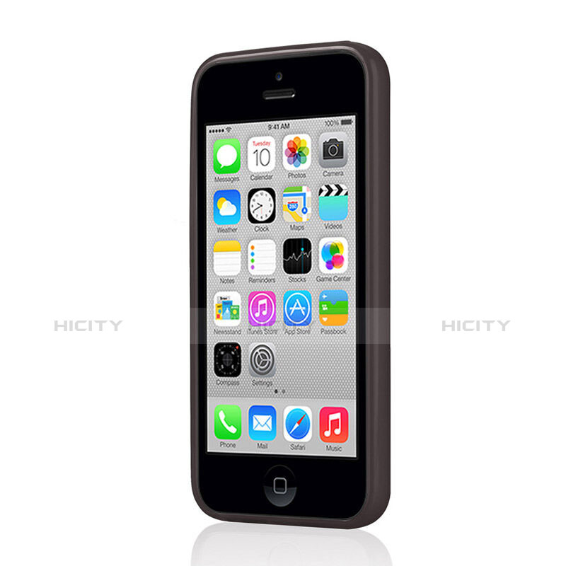 Carcasa Silicona Goma Mate para Apple iPhone 5C Negro