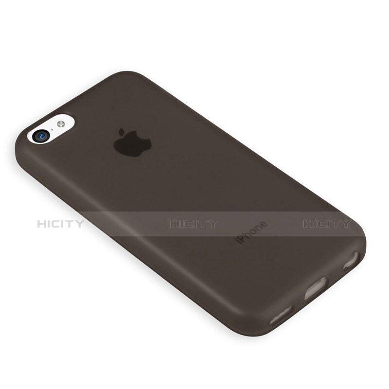 Carcasa Silicona Goma Mate para Apple iPhone 5C Negro