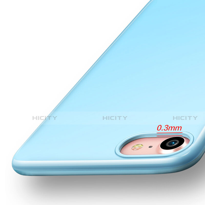 Carcasa Silicona Goma para Apple iPhone SE3 ((2022)) Azul Cielo