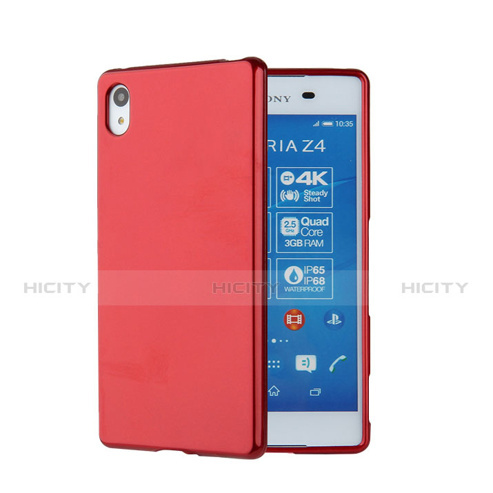 Carcasa Silicona Goma para Sony Xperia Z4 Rojo