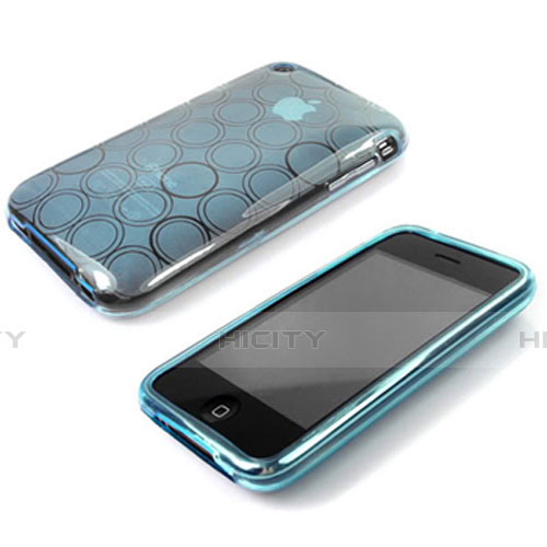 Carcasa Silicona Transparente Circulo para Apple iPhone 3G 3GS Azul Cielo