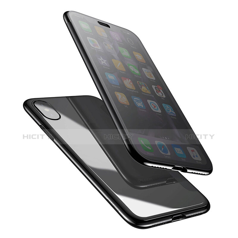 Carcasa Silicona Transparente Cubre Entero para Apple iPhone Xs Max Gris