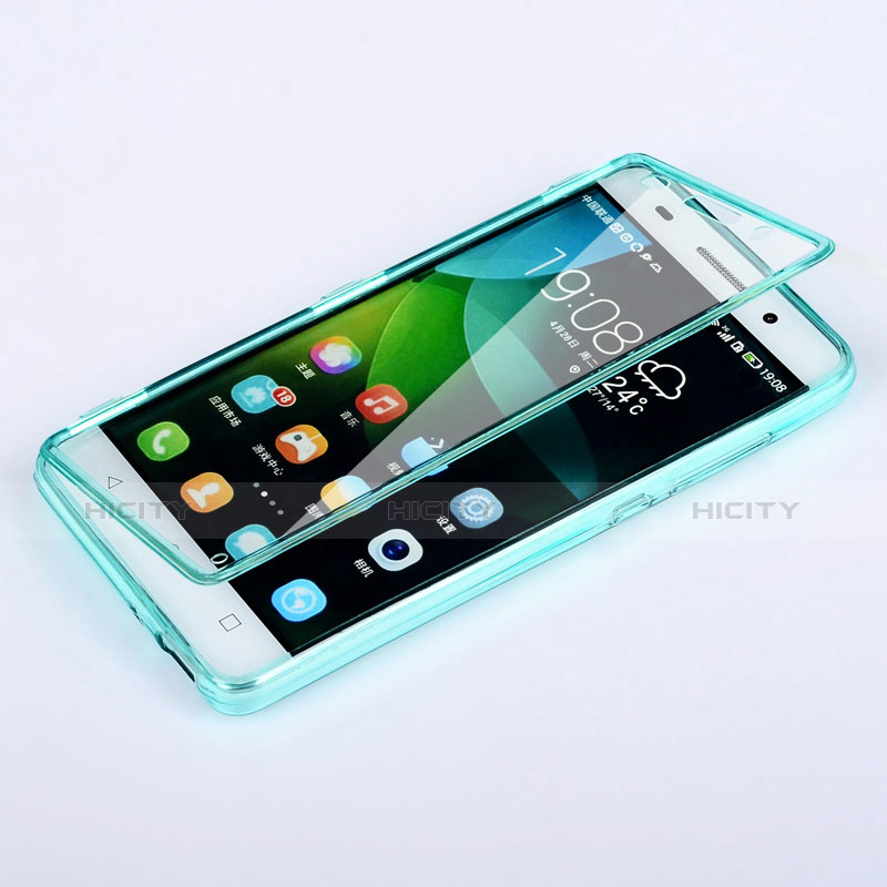 Carcasa Silicona Transparente Cubre Entero para Huawei G Play Mini Azul Cielo