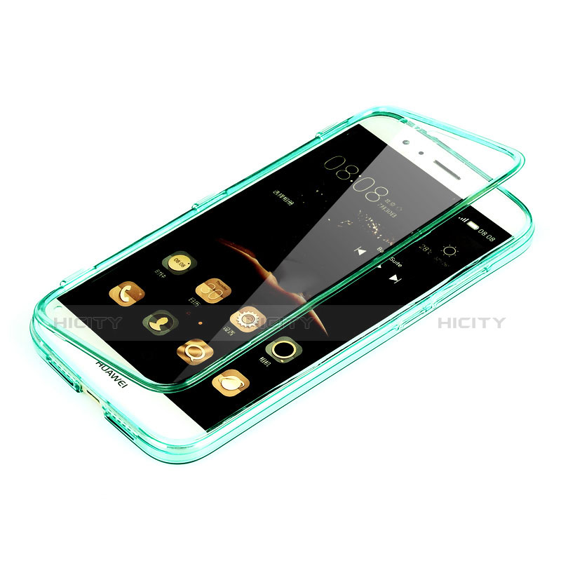 Carcasa Silicona Transparente Cubre Entero para Huawei G8 Verde