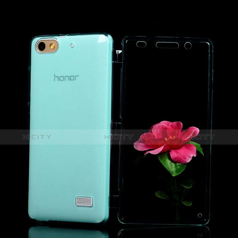 Carcasa Silicona Transparente Cubre Entero para Huawei Honor 4C Azul Cielo