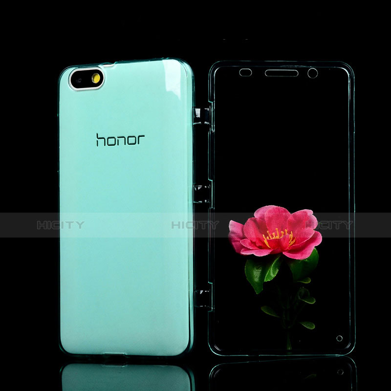 Carcasa Silicona Transparente Cubre Entero para Huawei Honor 4X Azul Cielo