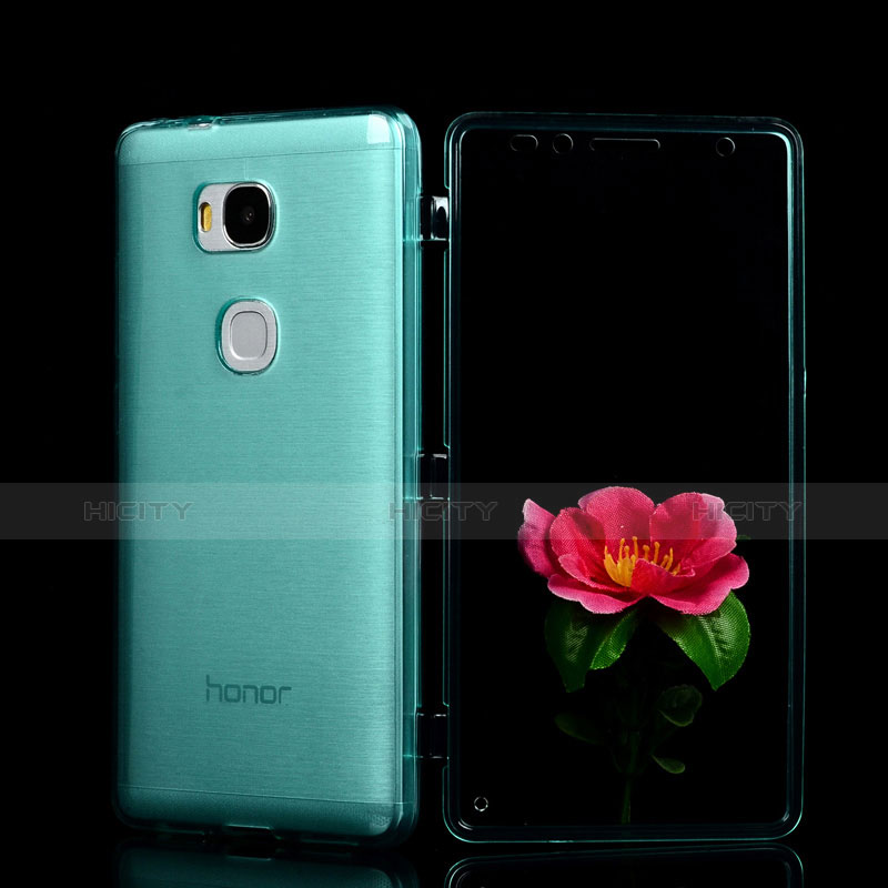 Carcasa Silicona Transparente Cubre Entero para Huawei Honor 5X Azul Cielo