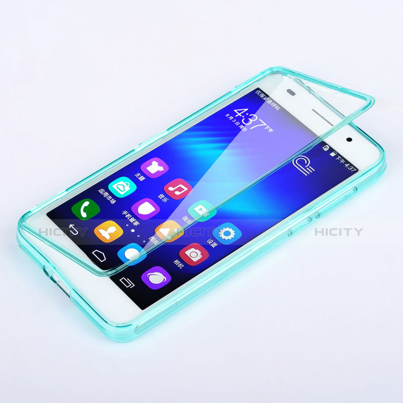 Carcasa Silicona Transparente Cubre Entero para Huawei Honor 6 Azul Cielo
