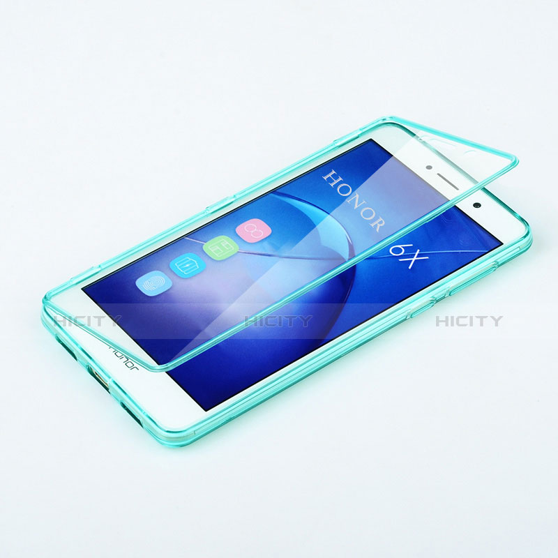 Carcasa Silicona Transparente Cubre Entero para Huawei Honor 6X Azul Cielo