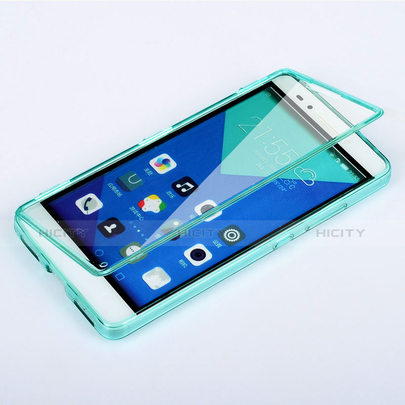 Carcasa Silicona Transparente Cubre Entero para Huawei Honor 7 Dual SIM Azul Cielo
