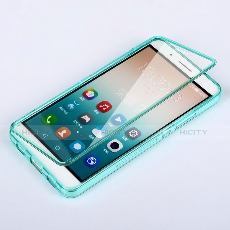 Carcasa Silicona Transparente Cubre Entero para Huawei Honor 7i shot X Azul Cielo