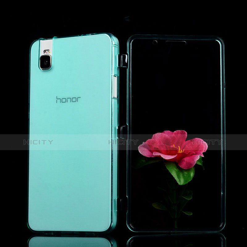 Carcasa Silicona Transparente Cubre Entero para Huawei Honor 7i shot X Azul Cielo