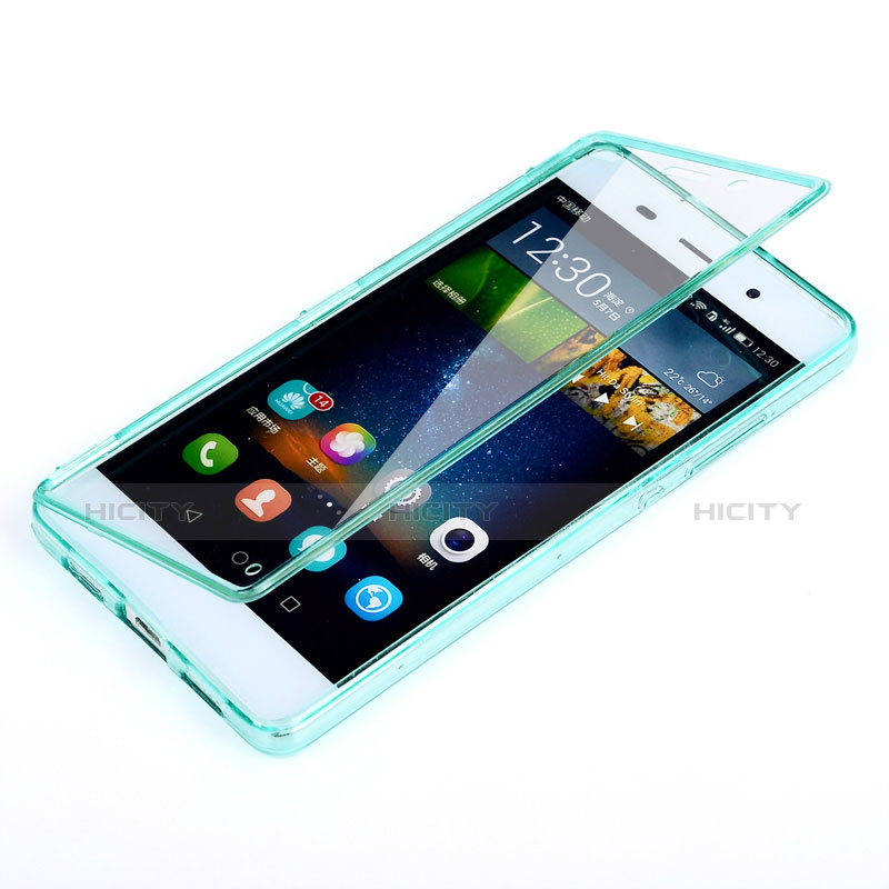 Carcasa Silicona Transparente Cubre Entero para Huawei P8 Lite Azul Cielo