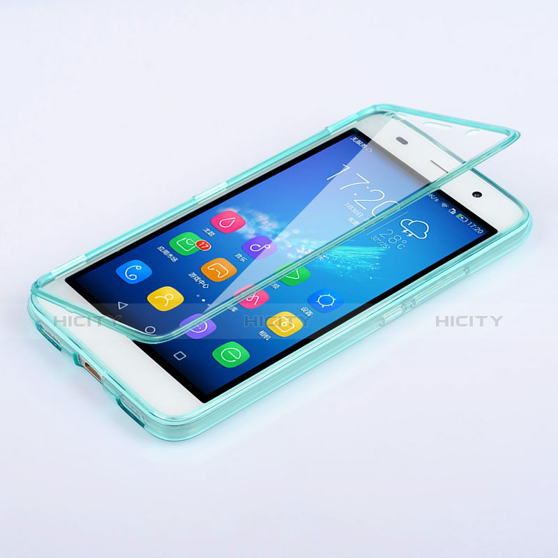 Carcasa Silicona Transparente Cubre Entero para Huawei Y6 Azul
