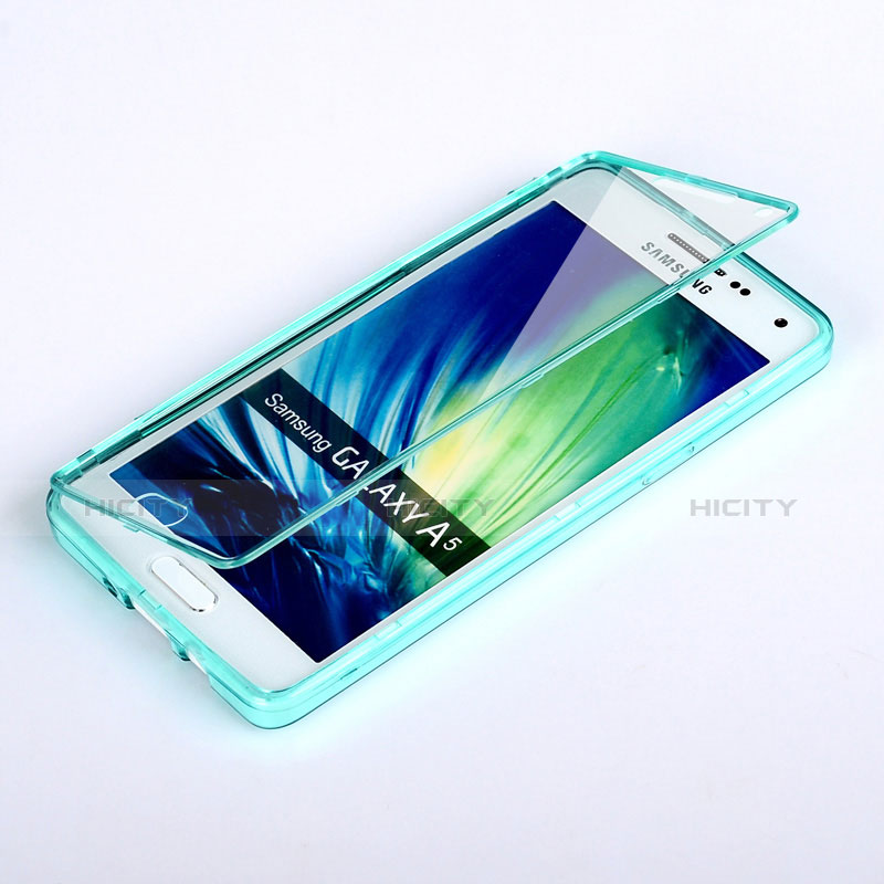 Carcasa Silicona Transparente Cubre Entero para Samsung Galaxy A5 Duos SM-500F Azul Cielo