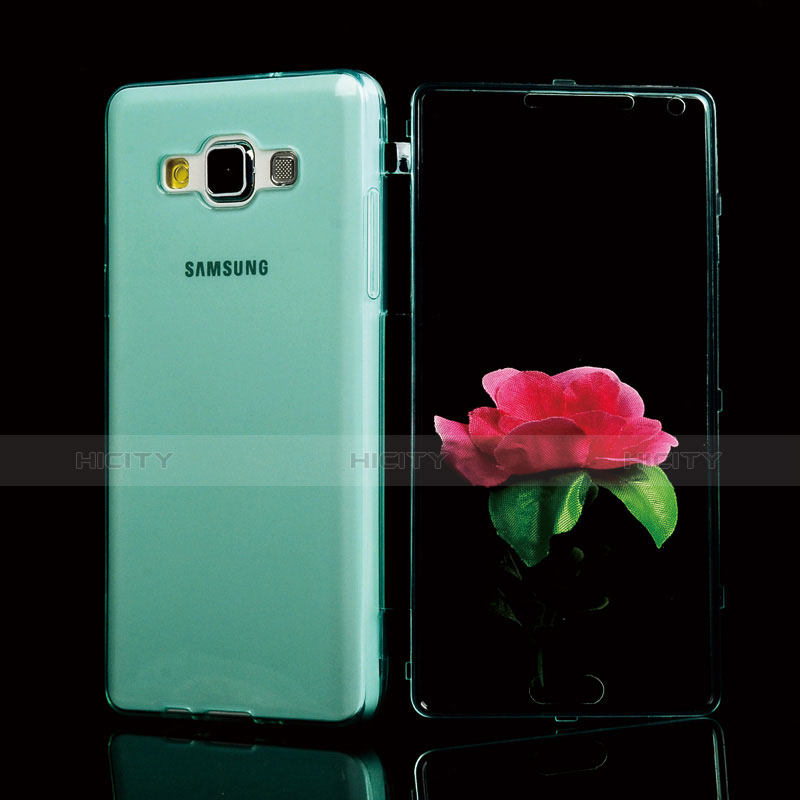 Carcasa Silicona Transparente Cubre Entero para Samsung Galaxy A5 SM-500F Azul Cielo