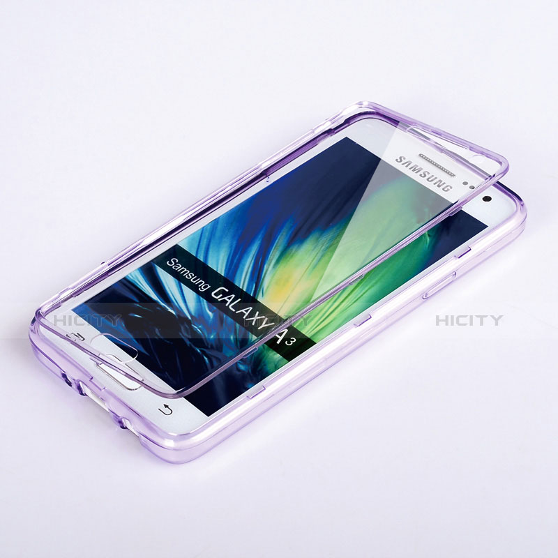 Carcasa Silicona Transparente Cubre Entero para Samsung Galaxy DS A300G A300H A300M Morado