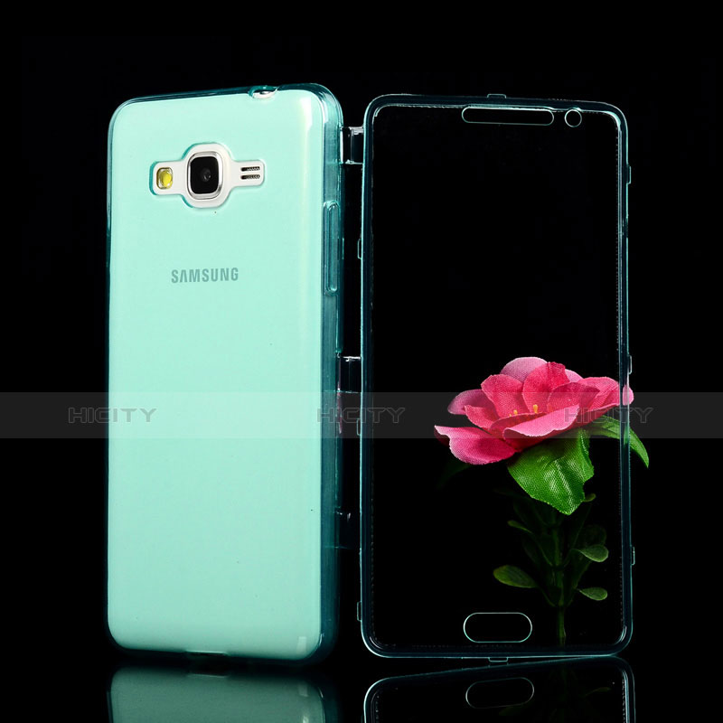 Carcasa Silicona Transparente Cubre Entero para Samsung Galaxy Grand Prime 4G G531F Duos TV Azul Cielo