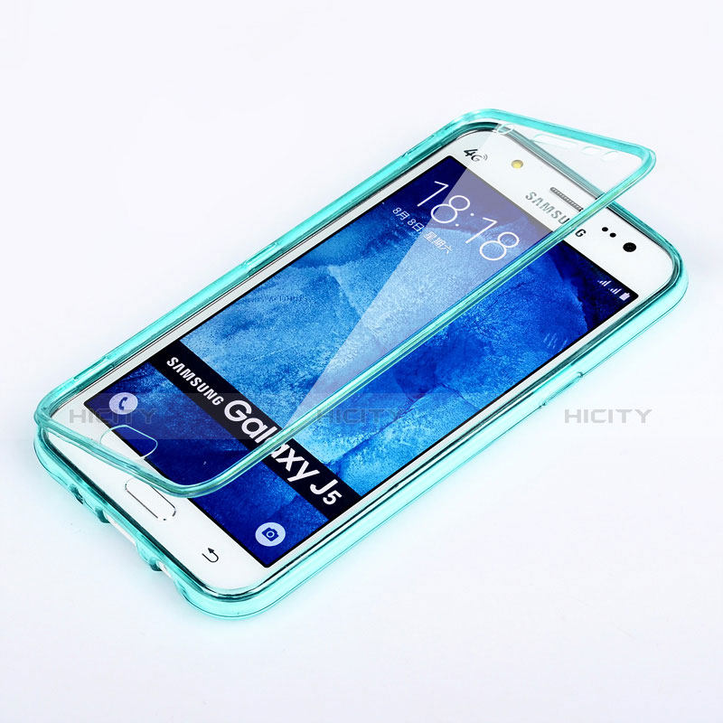 Carcasa Silicona Transparente Cubre Entero para Samsung Galaxy J5 SM-J500F Azul Cielo