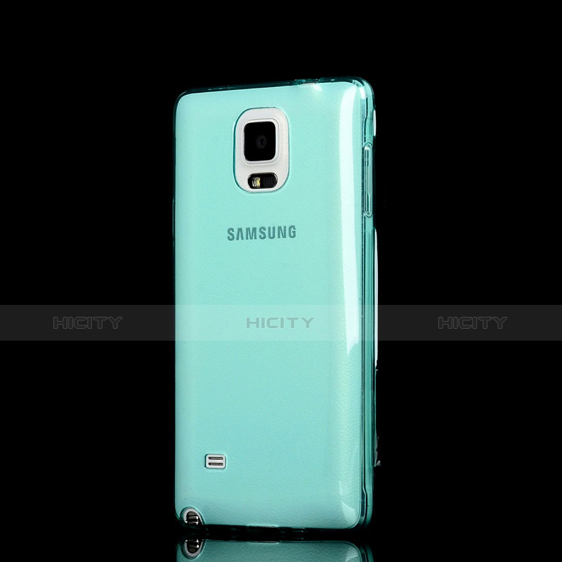 Carcasa Silicona Transparente Cubre Entero para Samsung Galaxy Note 4 SM-N910F Azul Cielo