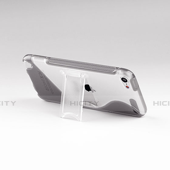 Carcasa Silicona Transparente S-Line con Soporte para Apple iPod Touch 5 Gris