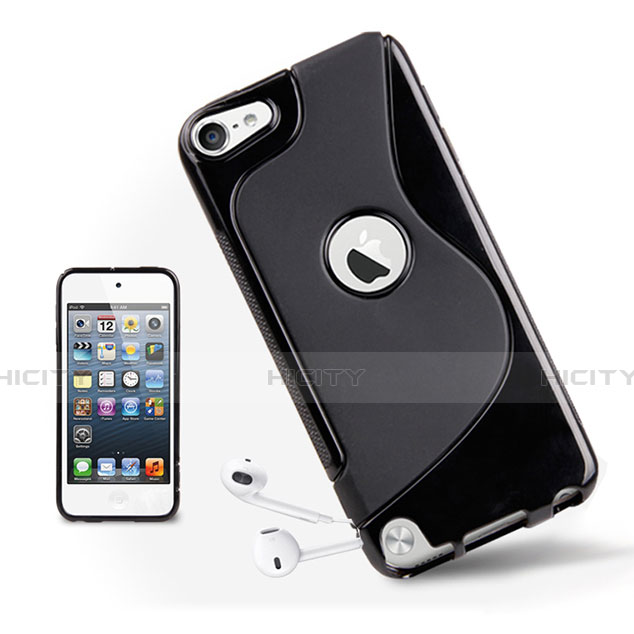 Carcasa Silicona Transparente S-Line para Apple iPod Touch 5 Negro