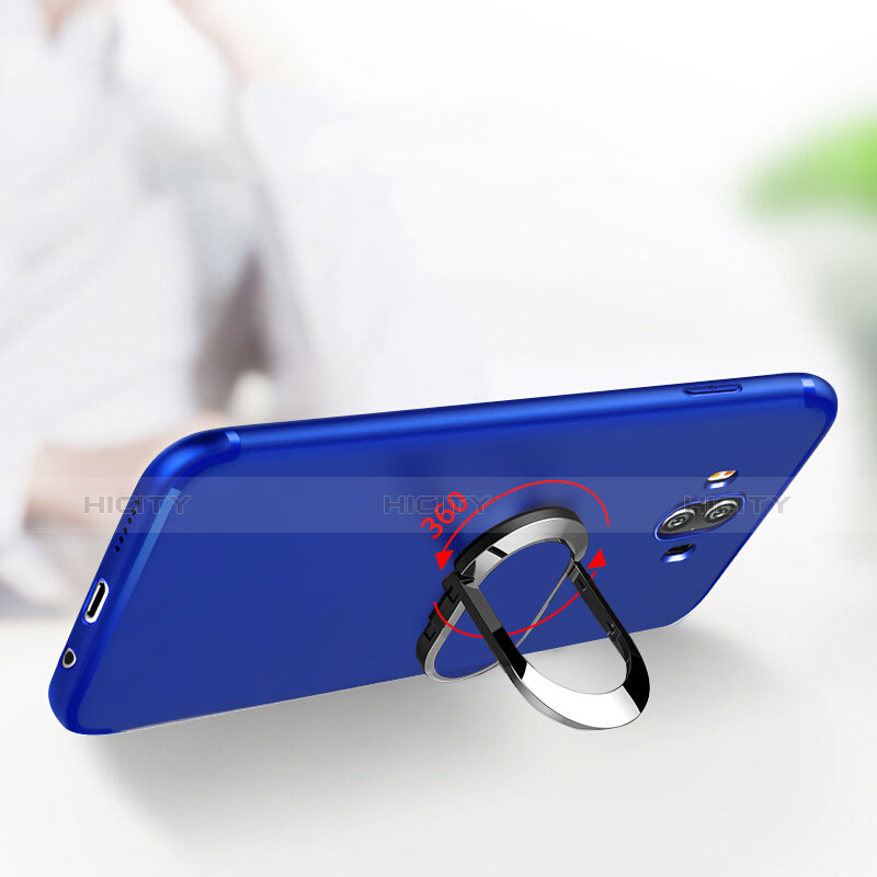 Carcasa Silicona Ultrafina Goma con Anillo de dedo Soporte para Huawei Mate 10 Pro Azul