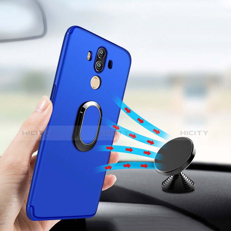 Carcasa Silicona Ultrafina Goma con Anillo de dedo Soporte para Huawei Mate 10 Pro Azul