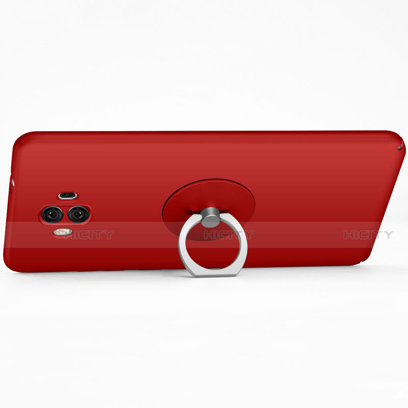 Carcasa Silicona Ultrafina Goma con Anillo de dedo Soporte para Huawei Mate 10 Rojo