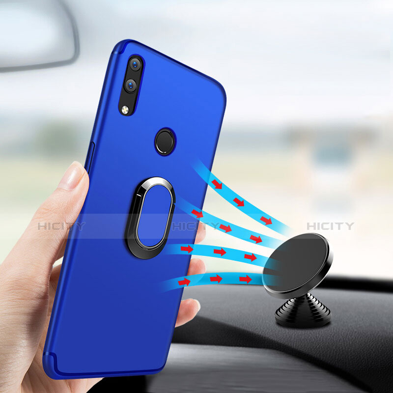 Carcasa Silicona Ultrafina Goma con Anillo de dedo Soporte para Huawei Nova 3e Azul