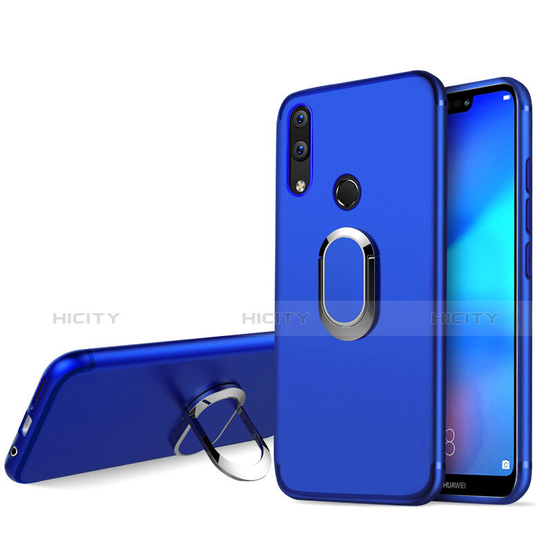 Carcasa Silicona Ultrafina Goma con Anillo de dedo Soporte para Huawei P20 Lite Azul