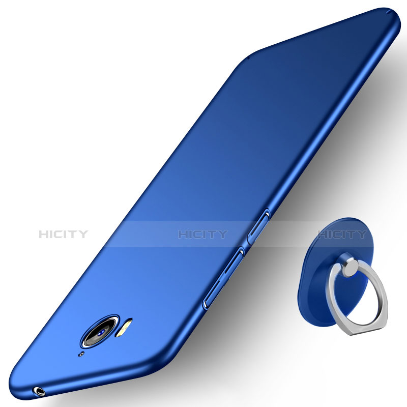 Carcasa Silicona Ultrafina Goma con Anillo de dedo Soporte para Huawei Y5 (2017) Azul
