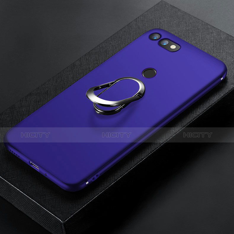 Carcasa Silicona Ultrafina Goma con Magnetico Anillo de dedo Soporte para Huawei Honor View 20 Azul