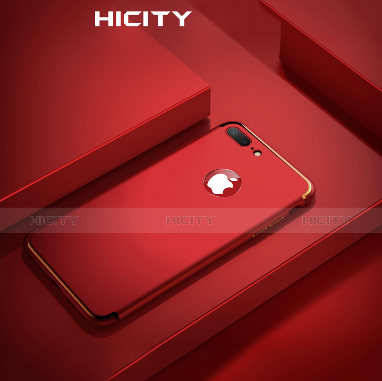 Carcasa Silicona Ultrafina Goma D03 para Apple iPhone 7 Plus Rojo