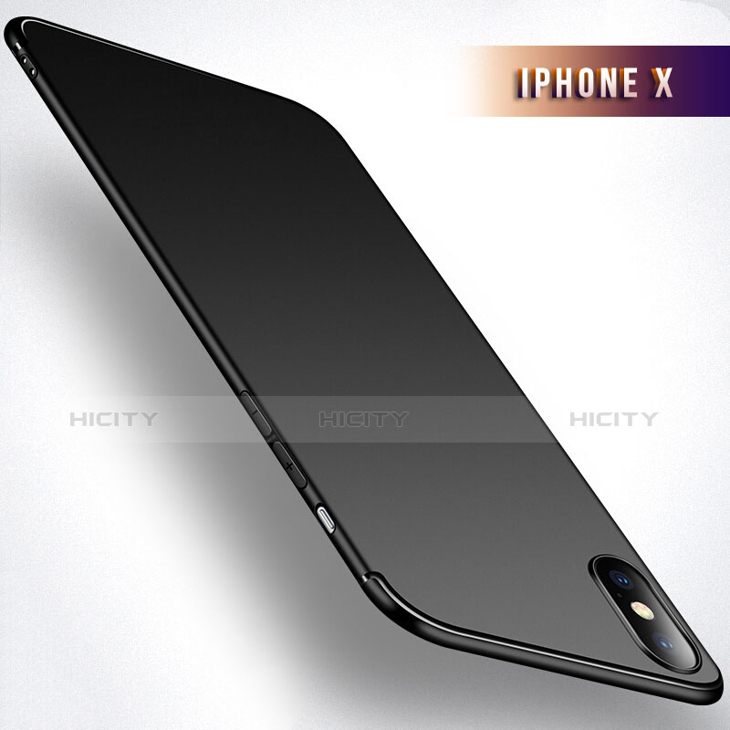 Carcasa Silicona Ultrafina Goma S02 para Apple iPhone Xs Negro