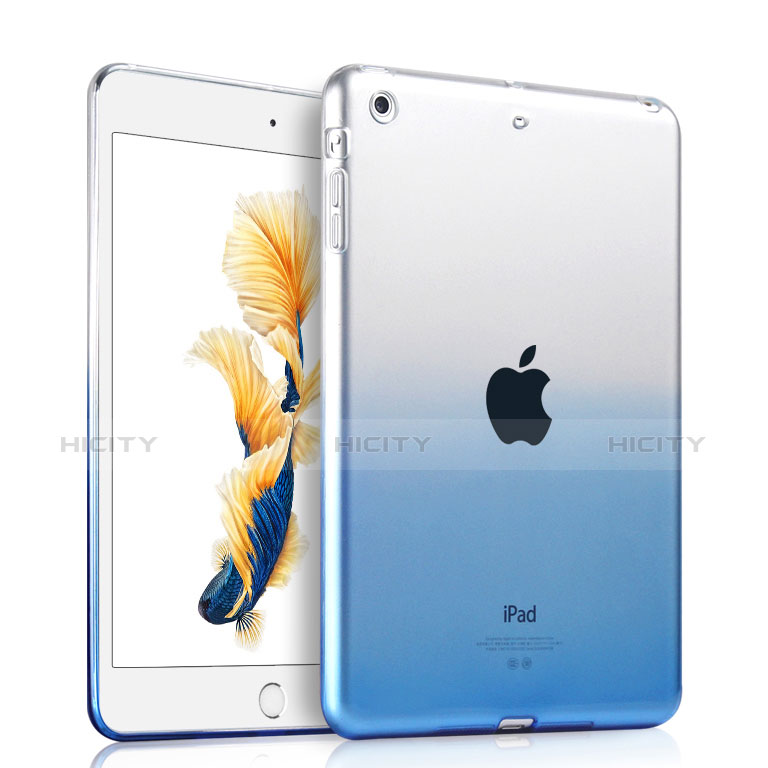 Carcasa Silicona Ultrafina Transparente Gradiente para Apple iPad Air Azul