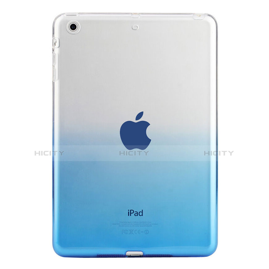 Carcasa Silicona Ultrafina Transparente Gradiente para Apple iPad Mini Azul