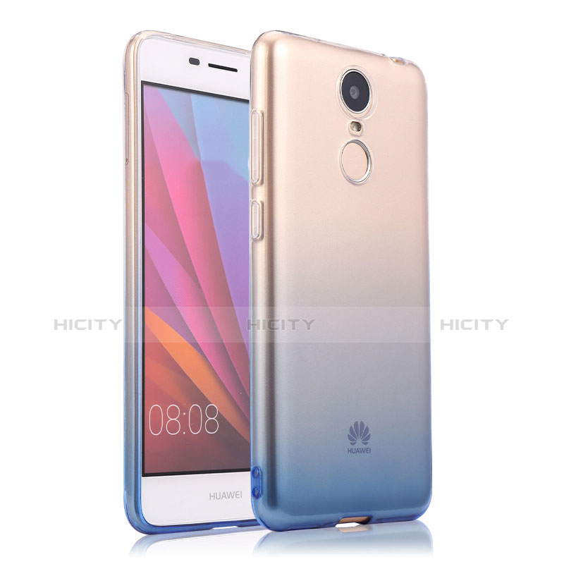 Carcasa Silicona Ultrafina Transparente Gradiente para Huawei Enjoy 6 Azul