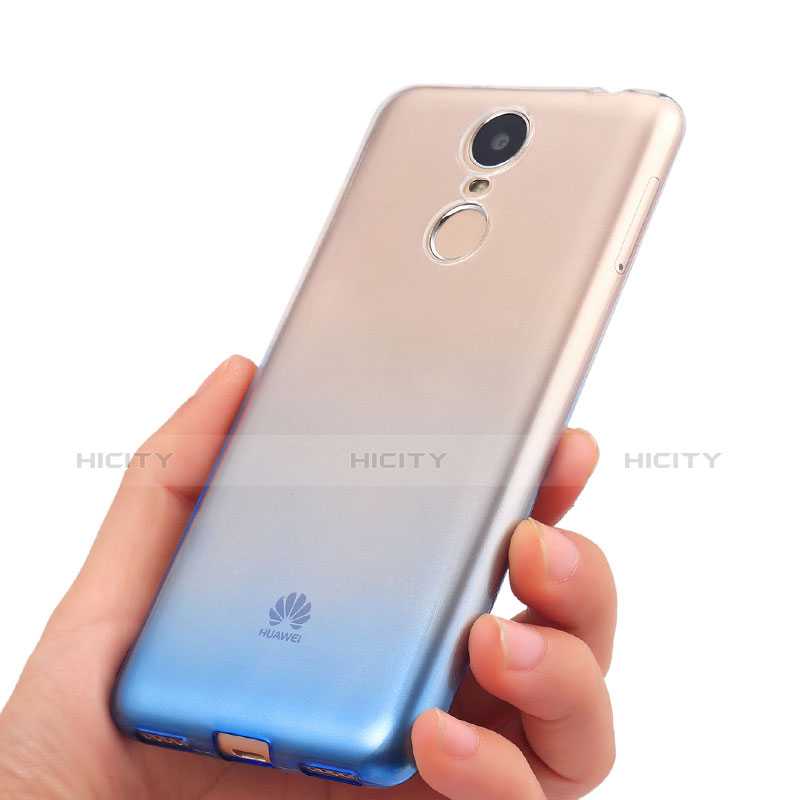 Carcasa Silicona Ultrafina Transparente Gradiente para Huawei Enjoy 6 Azul