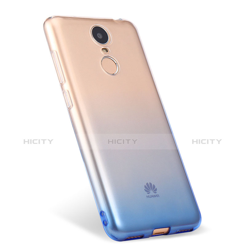 Carcasa Silicona Ultrafina Transparente Gradiente para Huawei Enjoy 6 Azul