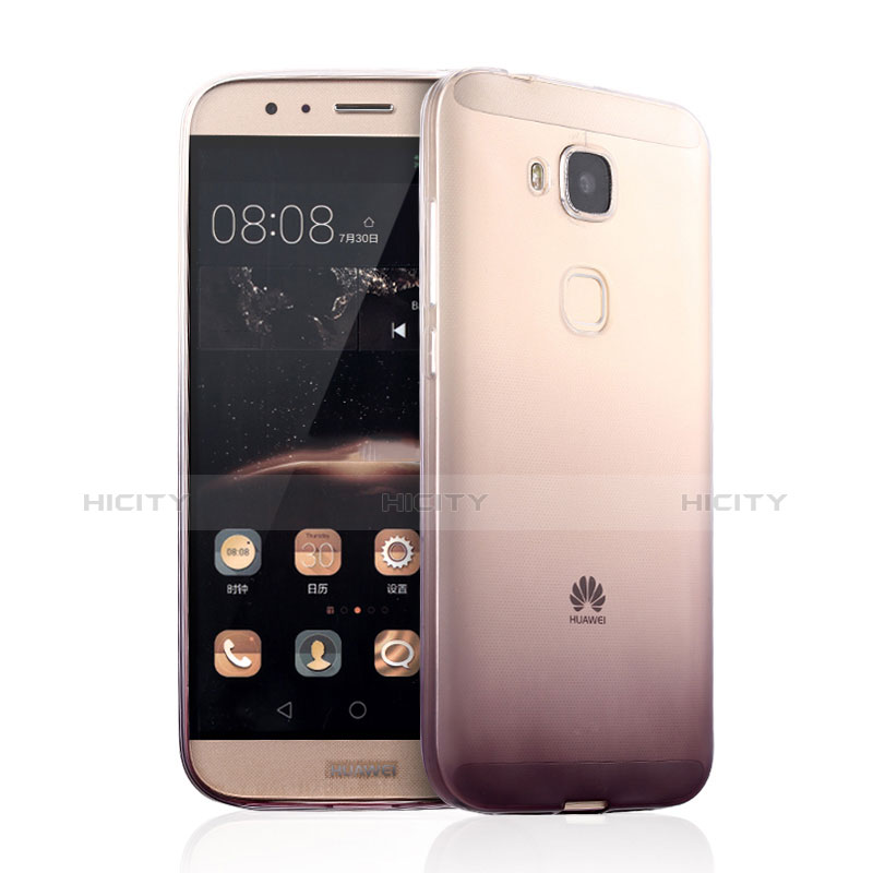 Carcasa Silicona Ultrafina Transparente Gradiente para Huawei G7 Plus Marron