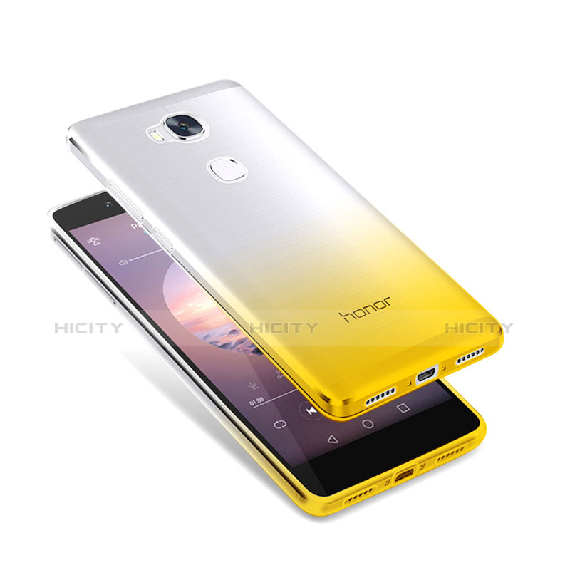 Carcasa Silicona Ultrafina Transparente Gradiente para Huawei GR5 Amarillo