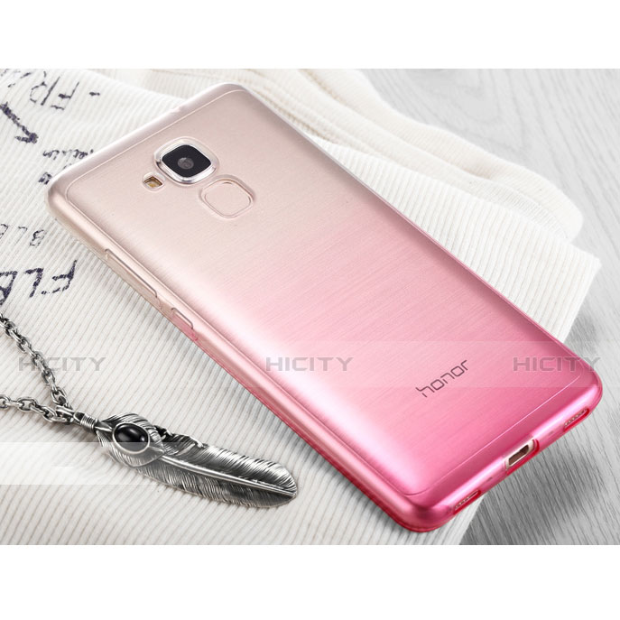 Carcasa Silicona Ultrafina Transparente Gradiente para Huawei GT3 Rosa