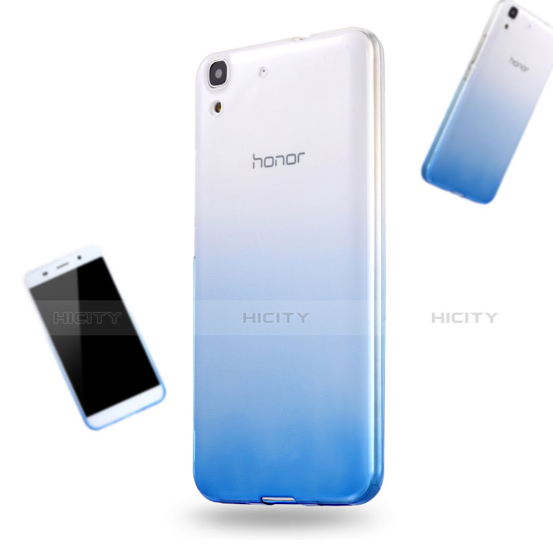 Carcasa Silicona Ultrafina Transparente Gradiente para Huawei Honor 4A Azul