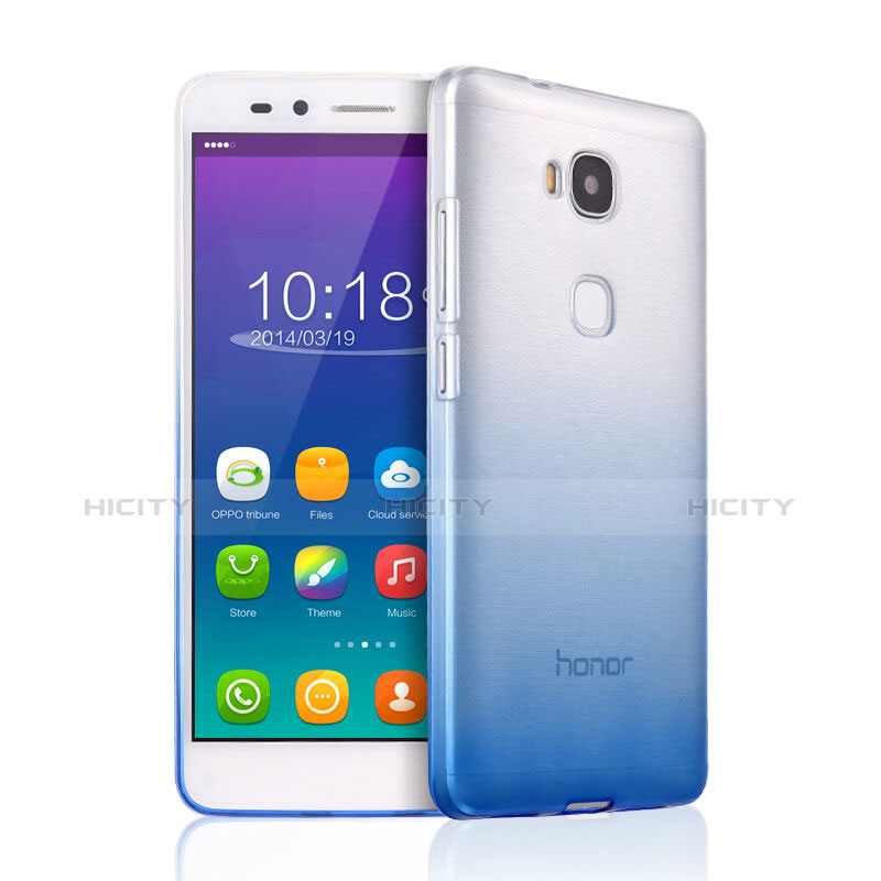 Carcasa Silicona Ultrafina Transparente Gradiente para Huawei Honor Play 5X Azul Cielo