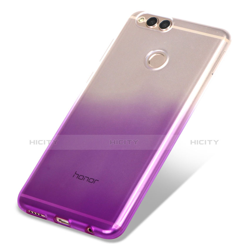 Carcasa Silicona Ultrafina Transparente Gradiente para Huawei Honor View 10 Morado