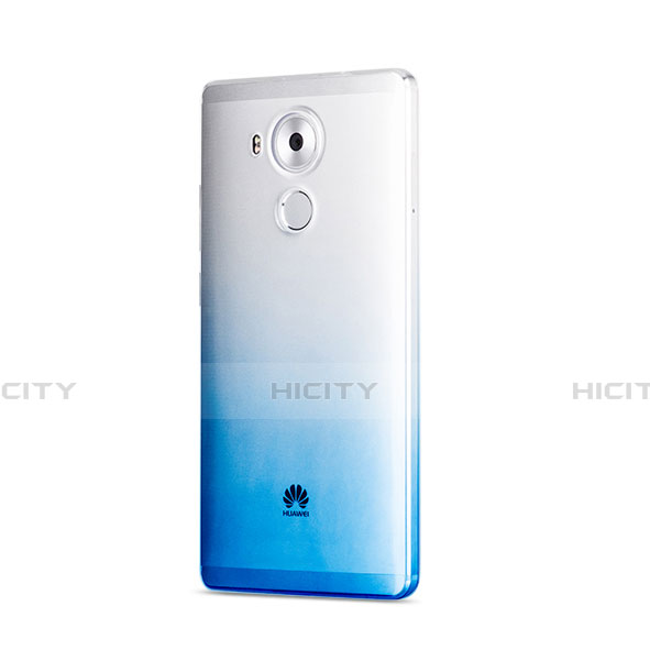 Carcasa Silicona Ultrafina Transparente Gradiente para Huawei Mate 8 Azul