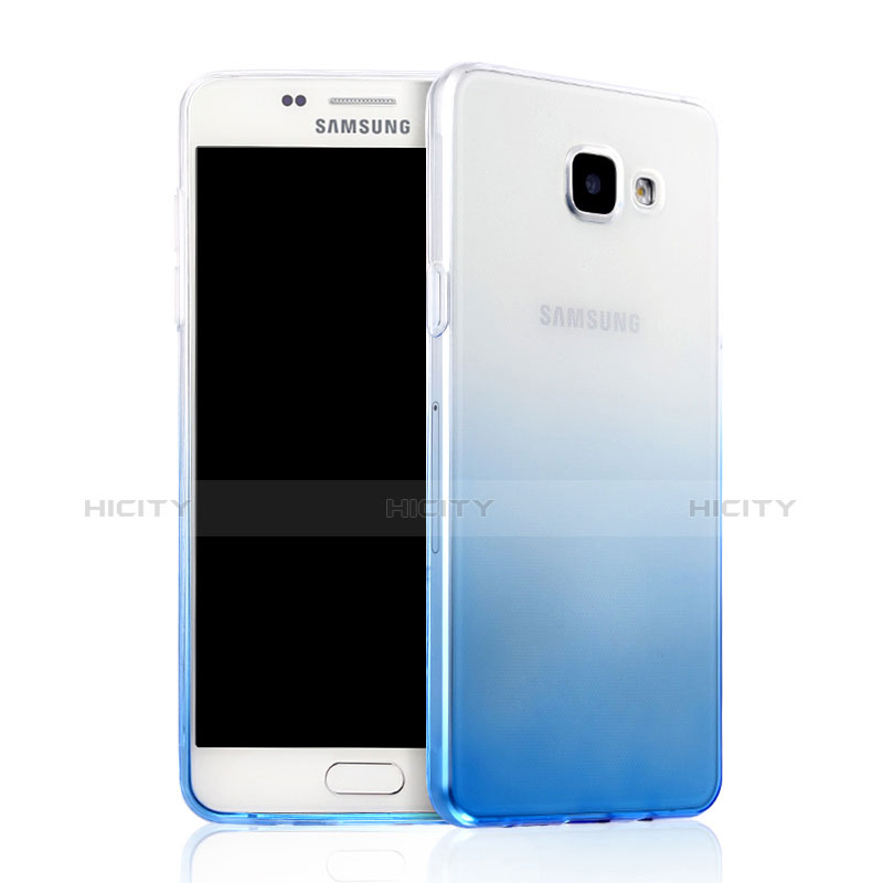 Carcasa Silicona Ultrafina Transparente Gradiente para Samsung Galaxy A7 (2016) A7100 Azul
